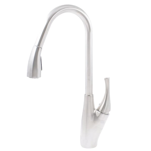 Novatto Dual Action Single Lever Pull-down Kitchen Faucet in Brushed Nickel NKF-H21BN - main